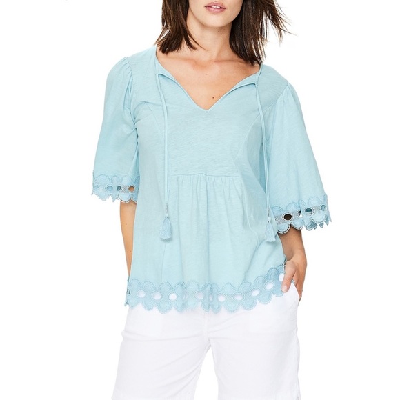 Boden Tops - Boden Ayla jersey top heron blue US size 10